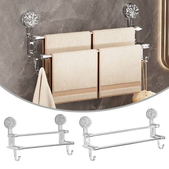 Adjustable Suction Cup Towel Rack 1