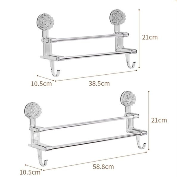 Adjustable Suction Cup Towel Rack 2