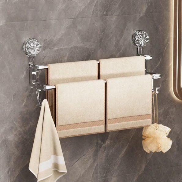 Adjustable Suction Cup Towel Rack 7