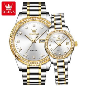 OLEVS Automatic Mechanical Couple Watch Set – Luxury Gift for Lovers