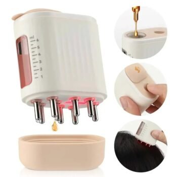 EMS Scalp Essential Oil Massager – Microcurrent Liquid Comb with Red Light Therapy