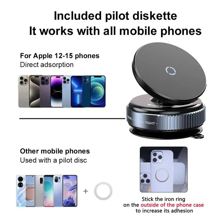 Vacuum Magnetic Car Phone Holder 6