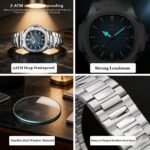 PAAZOMU Men’s Square Quartz Watch