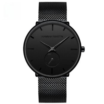 Ultra Thin Men's Watch | Waterproof Stainless Steel Gift Watch - Black