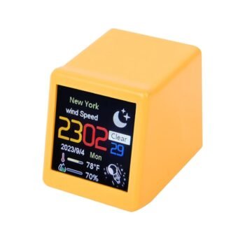 Mini Wi-Fi Desktop Weather Smart Clock Station - Yellow