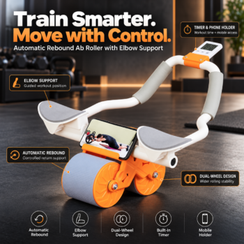 Ab Roller Wheel – Automatic Rebound Double Wheel Trainer